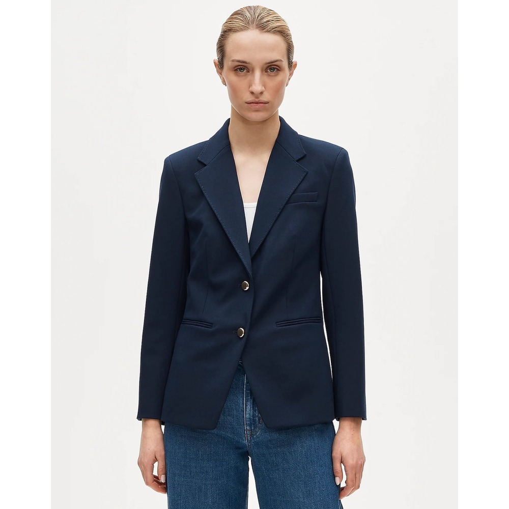 J.Crew Women Size 6 Margeaux Blazer Navy Blue Gold Button Four Season CS653 NEWr